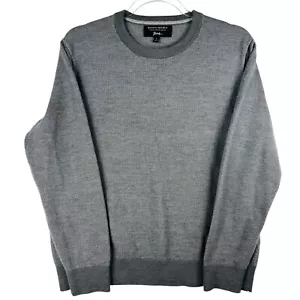 Banana Republic Baruffa Merino Wool Sweater Crew Neck Gray Knit Pullover Mens L - Picture 1 of 7