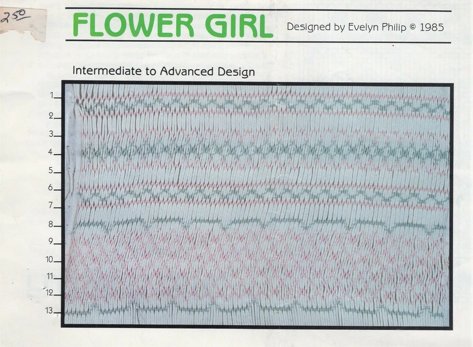 NIÑA DE FLORES Geométrico DISEÑO IMPRESIONANTE Bordado por Evelyn Philip ©1985 Foto 1 de 1