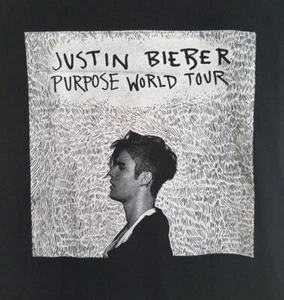 JUSTIN BIEBER Purpose 2016 World Tour Concert T-Shirt S Black Dance Pop Music - Picture 1 of 12