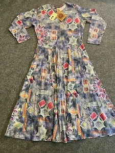 Vtg CHICO’s Dress NWT Size 1 8/10 Cotton Cottagecore whimsical Art Modest 90’s - Picture 1 of 7