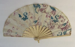 Fan Hand Bamboo Cloth White Handmade Indonesia New Avenico Summer Fashion #8 - Picture 1 of 24