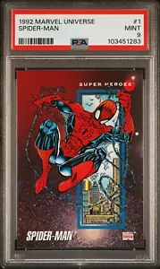 Tarjeta coleccionable Impel Marvel Universe Spider-Man #1 Serie 3 1992 | PSA 9 como nueva - Imagen 1 de 4