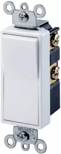 Leviton 4-fach Decora Wippschalter weiß 15A/120V-277V 5604-2WS - Bild 1 von 1