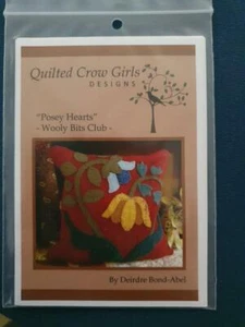 Quilted Crow Girls Designs Posey Hearts Wooly Bits Club By Deirdre Bond preowned - Foto 1 di 2