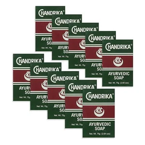 (10 Pack) Chandrika Bath and Body Ayurvedic Herbal Bar Soap, Plant-Based, 75g - Picture 1 of 5