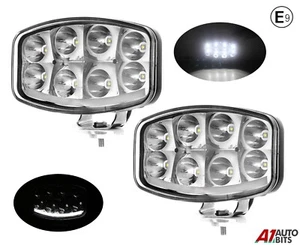 2X Per Scania Volvo DAF Man Camion 10'' 63W Jumbo Ovale LED Neon Pois Fog Luce - Bild 1 von 11