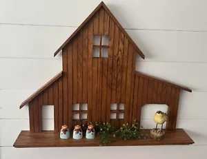 Vintage Wall Shelf Farmhouse Solid Wood Cottage Shadow Box Display 21"H Granny - Picture 1 of 9
