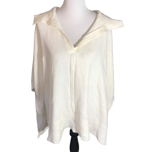 OFF WHITE Maglione accogliente A New Day donna collare mantello crema taglia unica si adatta alla maggior parte