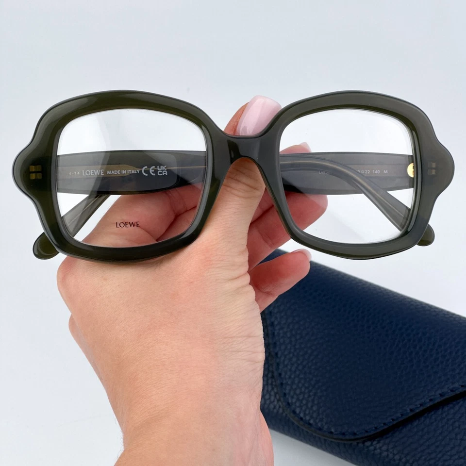 Loewe Men AUTHENTIC Eyeglasses Dark Green Demo Square LW50066I 096