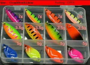 12 X Cuillères Ondulantes Trout Area Spoon 2 - 3,5 - 5 Gr Truite - Boîte - Picture 1 of 2