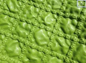 Lambskin leather hide skin Shamrock Green 3-D Quilted Checkerboard Pattern - Picture 1 of 6