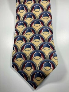 GEORGE MACHADO - ZYLOS HERREN KRAWATTE * GELB, ROT WEINROT & BLAU DESIGN * 100% SEIDE - Bild 1 von 2