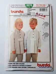 BURDA PATTERN - 9976 GIRLS SHIRT TOP FRONT TUCKS BUTTONS BACK YOKE 3-10 UNCUT - Picture 1 of 2