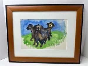 Swedish Artist GUNILLA ANNWALL Water Color ROTTWEILERS SIGNED FRAMED AND MATTED - Bild 1 von 5