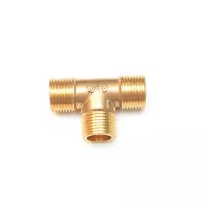 3/8" BSP Male Tee British Brass Pipe Fitting Fuel, Air, Water, Oil, Gas FasParts - Picture 1 of 6