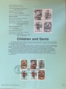 Página de recuerdo de USPS 3007A niños y Santa 6 estampillas - Imagen 1 de 1