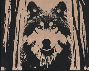 Wolf #2 Rubbelbrett Kunst 8x10 - Bild 1 von 1