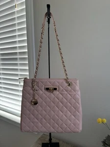 DKNY Gansevoort Women's Shoulder Bag Nappa Lamb Leather SOFT Quilted Blush - Picture 1 of 9