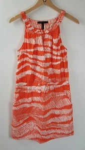 BCBG Maxazria Women's Sz. S White & Orange Summer Dress W/ Pockets - Picture 1 of 9