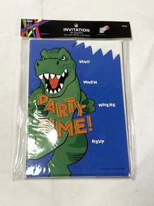 10 count brother sister design studio dinosaurs birthday party invitations  - Picture 1 of 2