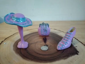 Set porcellana accessori donna vittoriani lavanda miniatura - scatola aperta - Foto 1 di 10