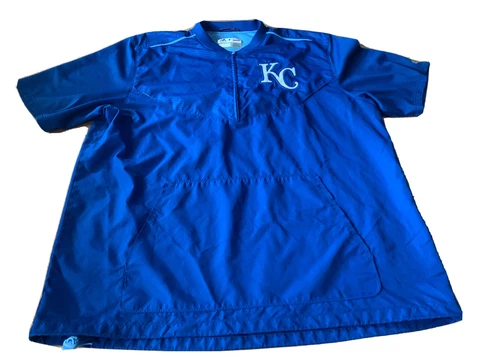 Kansas City Royals short sleeve windbreaker KC 1/4 Zip XL mens blue mlb Cover