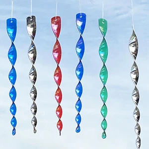 12pcs Bird Deterrent Tool Safe Garden Colorful Wind Spiral Reflective - Picture 1 of 16
