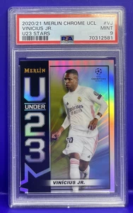 2020/21 Topps Merlin CHROME REFRACTOR U23 STARS Vinicius Jr BRAZIL PSA 9 MINT - Picture 1 of 3