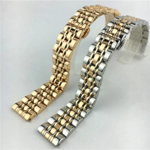 High Quality Solid Stainless Steel Watch Strap Mens Butterfly Clasp Band 12-26 - Picture 1 of 14