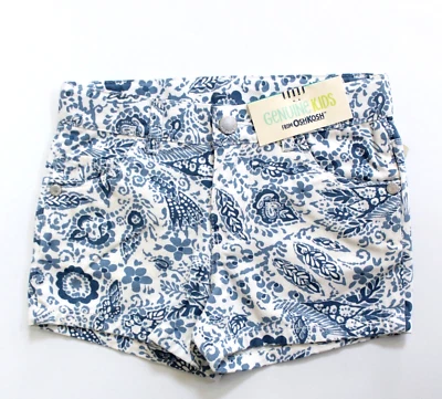 Genuind Kids by Oshkosh Boho Floral Print Denim Shorts Size 4T Blue/White NWT - Image 1 of 4