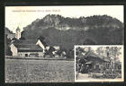 Ansichtskarte Pabstdorf, Blick zur kirche am Pabststein, im Restaurant 1911 