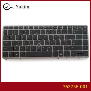 762758-001 PER HP Zbook 14 740 745 840 850 G1 Argento Tastiera Retroilluminazione Inglese - Foto 1 di 5