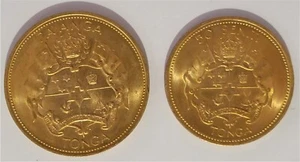 Set of (2) TONGA 1967 Coins-1 PA'ANGA & 50 Senti Coronation/Memoriam - Picture 1 of 2