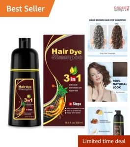 Instant Dark Brown Hair Color Shampoo – Effective Gray Coverage for Men & Women - Picture 1 of 9