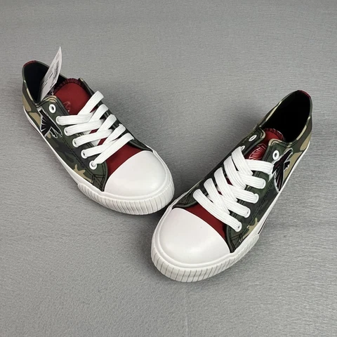 Foco Canvas Sneakers Lace Up Atlanta Falcons Camo Womens Size 8 Cap Toe Cover