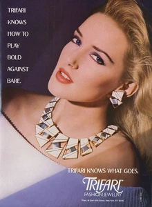 1987 Trifari Nancy Donahue Schmuck 1-seitige MAGAZINANZEIGE - Bild 1 von 1