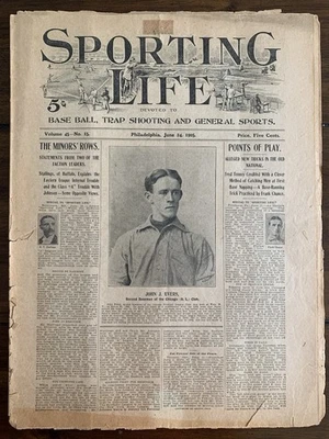 1905 Sporting Life Magazine Johnny Evers Cover Chicago Cubs - Image 1 of 4