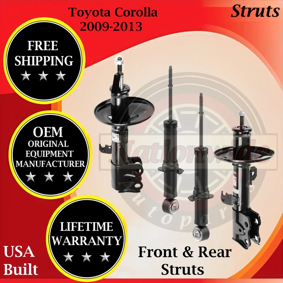 Puntales delanteros y traseros Monroe OEM para Toyota Corolla 2009-2013 garantía de por vida Foto 1 de 4