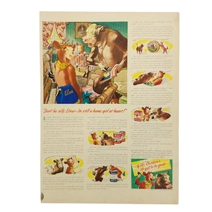 1940 Borden Vintage Print Ad Elsie And Elmer If Its Bordens Its Got To Be Good - Picture 1 of 2