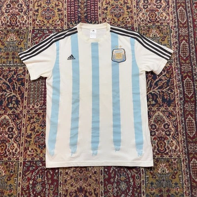 Camiseta deportiva de fútbol Adidas Argentina Messi 10 para hombre mediana blanca azul claro Foto 1 de 4