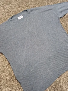 BRORA Jumper Women UK 18 Blue Cashmere Knit Crew Neck 3/4 Sleeve Pullover - Picture 1 of 9