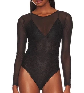 ALLSAINTS Women’s Nyla Lace Bodysuit in Black Size Us8 Uk12 Eu 40 - Picture 1 of 11