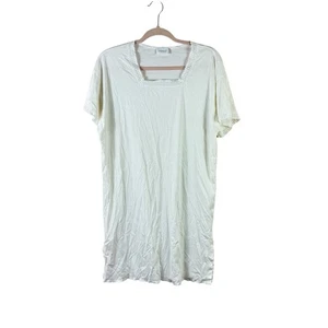 HANRO of Switzerland womens size S white crochet trim cotton nightgown - Picture 1 of 4