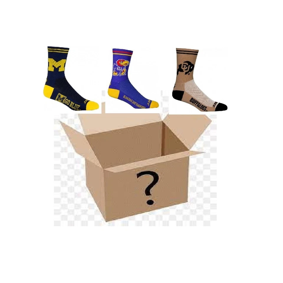 1 Pair College Logo Cycling Socks Over $20 Value! Assorted Designs (specify... - Image 1 of 1