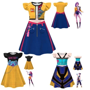 Girls Rumi Mira Zoey KPop Demon Hunters Skirts Cosplay Costume Party Fancy Dress - Picture 1 of 20