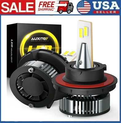 H13 9008 LED Headlight Bulbs Kit 10000W 1000000LM Hi/Lo Beam Super Bright White - Image 1 of 4