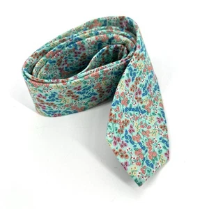 Crewcuts Factory Boys Necktie Mint Green Floral Cotton Tie J Crew Kids Youth - Picture 1 of 6