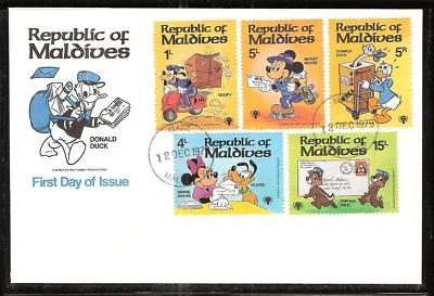 MALDIVAS #826-35 DISNEY DONALD DUCK AÑO DEL NIÑO FDC Foto 1 de 3