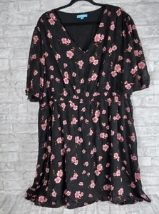 Vestido Draper James RSVP 3x Negro Floral Romántico Boho Oficina NUEVO - Imagen 1 de 13