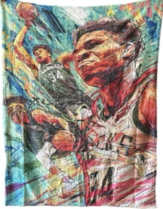 Milwaukee Bucks Giannis Antetokounmpo Greek Freak 40" x 50" Fleece Throw/Blanket - Picture 1 of 4